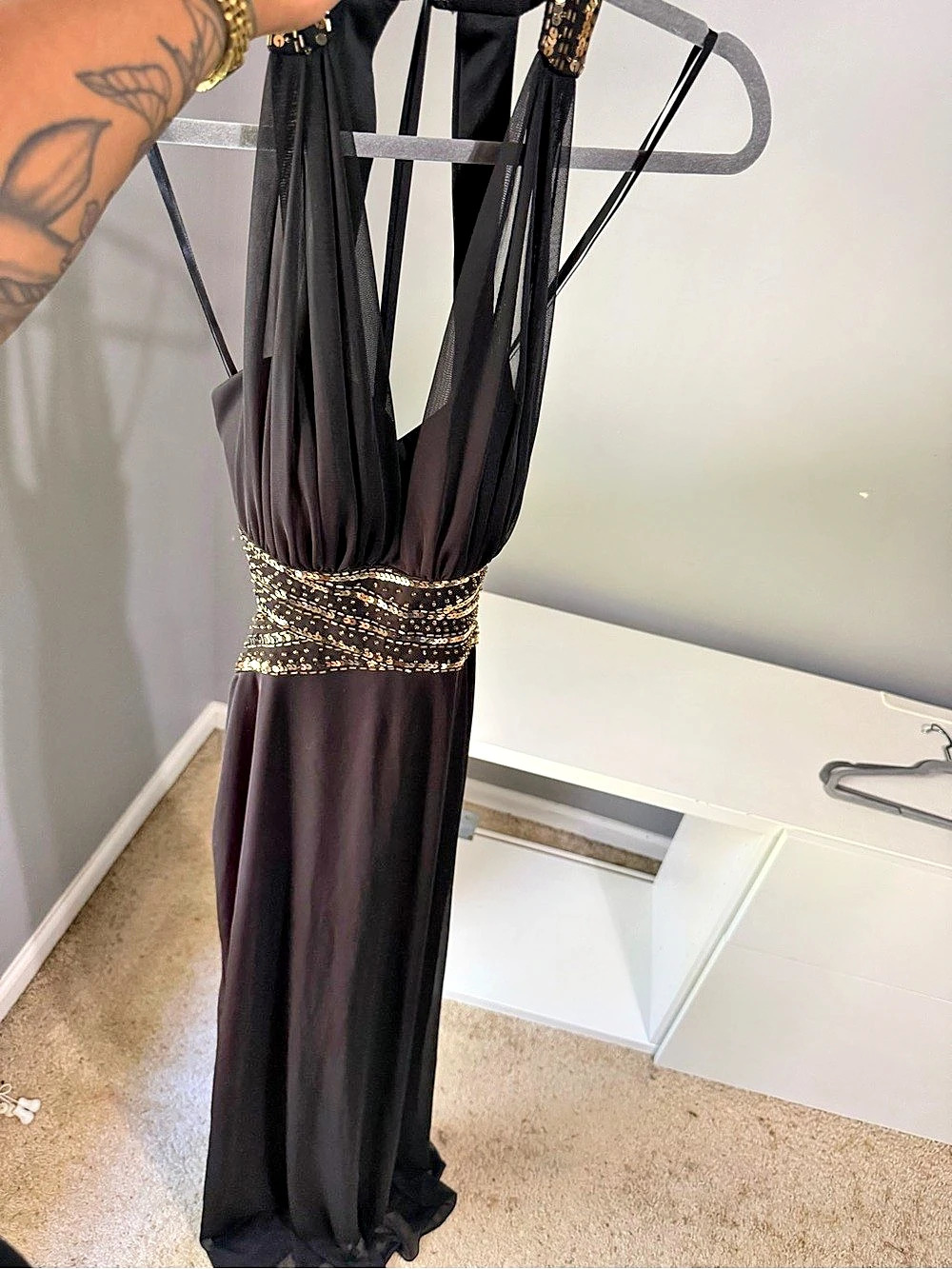 Betsy & Adam Black Maxi Dress Like New
